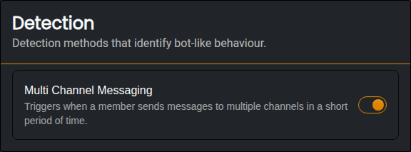 Anti Bot detection settings with Multi Channel Messaging turned on